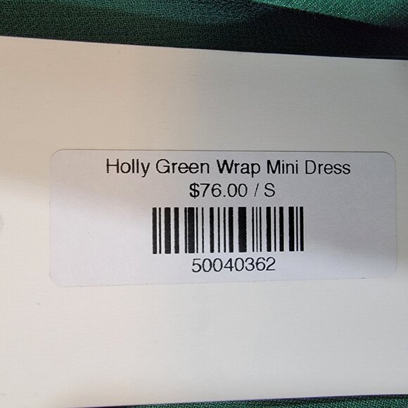 Fate V-Neck Wrap Mini Dress Holly Green Womens Size Small NEW NWT‎ - Picture 11 of 12